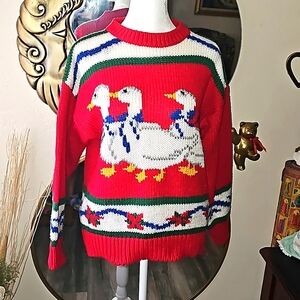 Vintage cable knit sweater by Hasting and Smith Petites duck design pullover 🦢